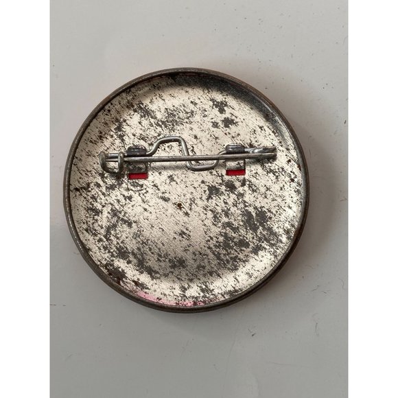 Vintage Elephant Logo Red Pinback Button - Picture 3 of 3